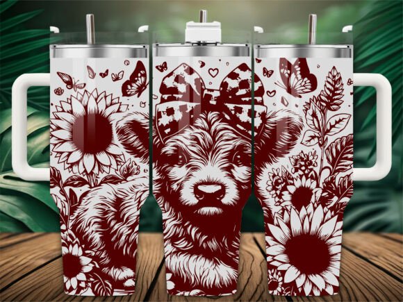 Bow Highland Cow Tumbler Wrap: Graphics & Tumbler Wraps