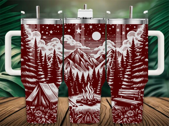Camping Mountain Tumbler Wrap Graphics & Tumbler Wraps Review