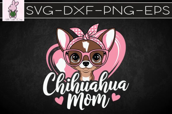 Chihuahua Dog Mom Messy Bun SVG Graphics & Crafts
