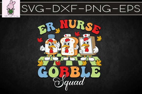 ER Nurse Turkey Gobble Squad SVG: Graphics for Crafts & Branding