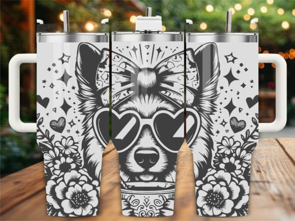 Floral Dog Bow Tumbler Wrap Design Review