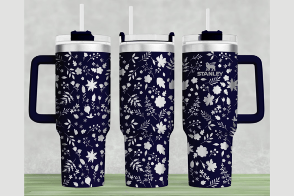 Floral Stanley 40oz Laser Wrap SVG: Graphics & Engraving