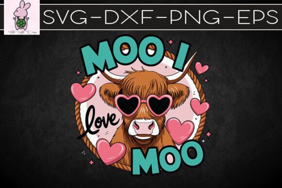 Moo I Love Moo Heifer Hearts SVG for Crafts & Graphics