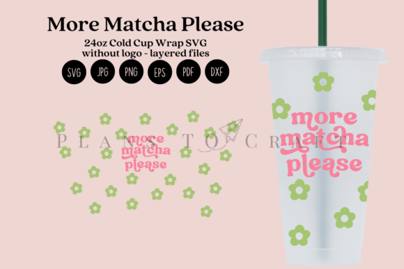 More Matcha Please 24oz Cold Cup Tumbler Graphics Review