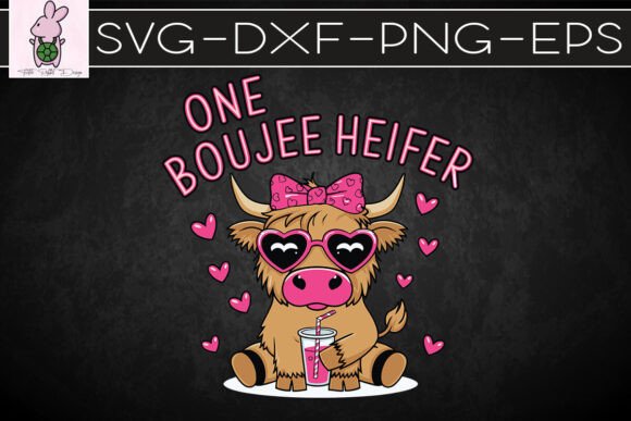 One Boujee Heifer Highland Cow SVG for Crafts & Graphics