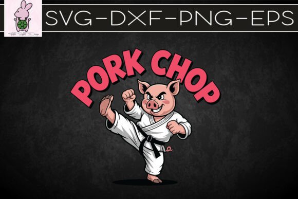 Pig Karate Pork Hop SVG Graphics for Crafts
