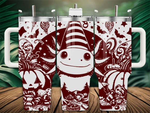 Pumpkin Axolotl Tumbler Wrap Graphics for Tumbler Wraps