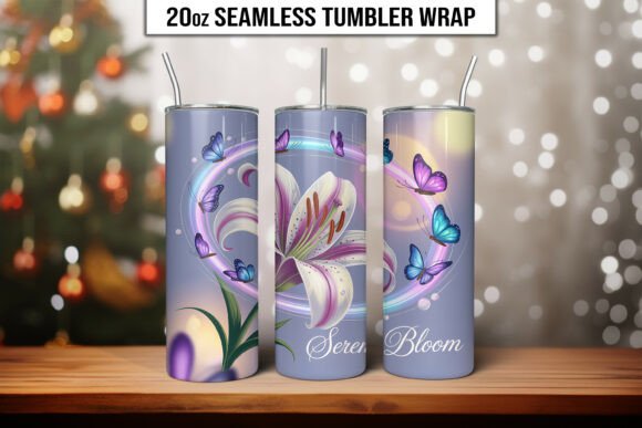 Serene Bloom Butterfly Tumbler Wrap: Graphics & Tumbler Wraps
