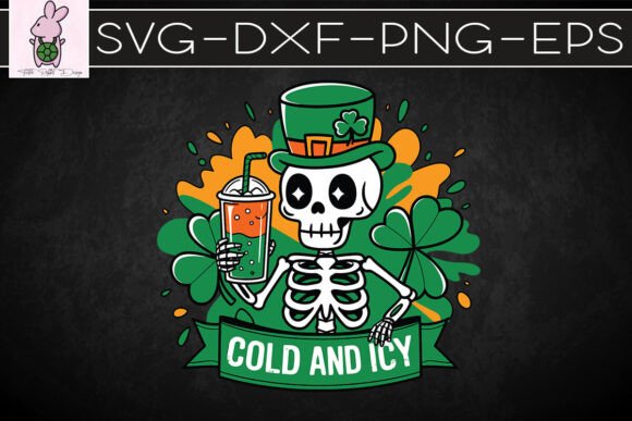Skeleton St. Patrick Cold and Icy SVG for Crafts and Graphics