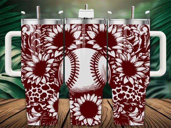 Sunflower Baseball Tumbler Wrap: Graphics & Tumbler Wraps
