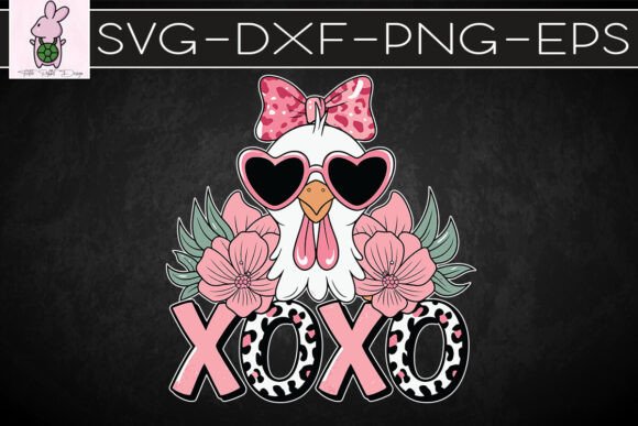 Valentine Chicken Farm Animal SVG for Graphics and Crafts