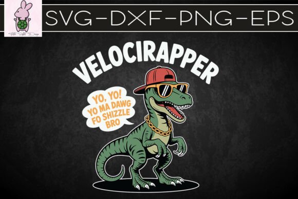 Veloci-rapper Dinosaur Pun Graphics for Crafts