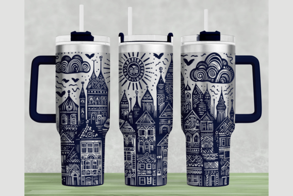 Village 40oz Laser Tumbler Wrap: Tumbler Wraps Graphics