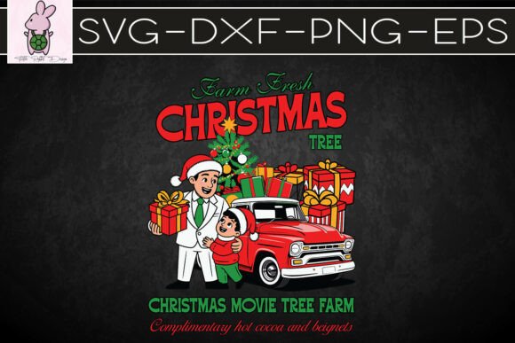 Vintage Christmas Tree Farm Festive SVG: Graphics for Crafts & Branding