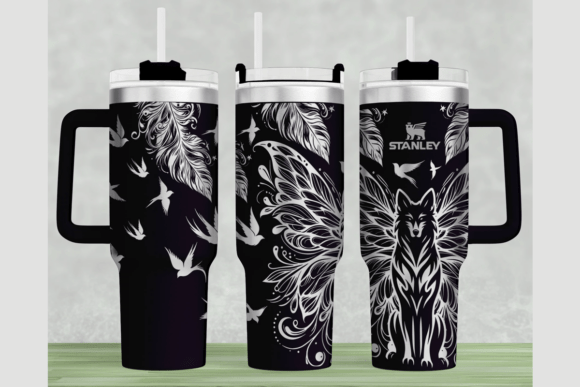 Wolf Stanley 40oz Laser Wrap SVG for Graphics & Laser Engraving